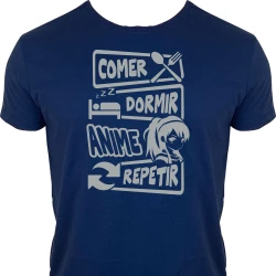 Camiseta Comer Dormir Assistir Anime Repetir