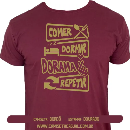 Camiseta Comer Dormir Assistir Dorama Repetir