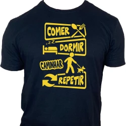 Camiseta Comer Dormir Caminhar Repetir