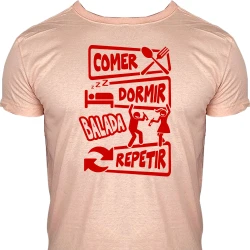 Camiseta Comer Dormir Ir pra Balada Repetir