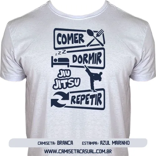 Camiseta Comer Dormir Jiu Jitsu Repetir