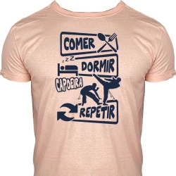 Camiseta Comer Dormir Jogar Capoeira Repetir