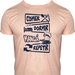 Camiseta Comer Dormir Ler Mangá Repetir