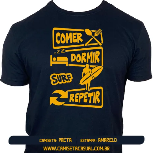 Camiseta Comer Dormir Surf Repetir