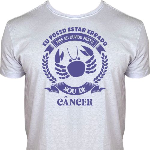T-shirt Feminina Desenho Signo de Câncer Alta Definição
