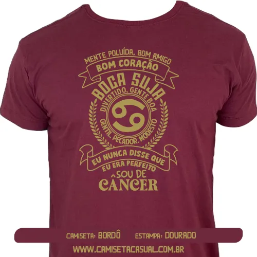 Camiseta Masculina Signo Câncer