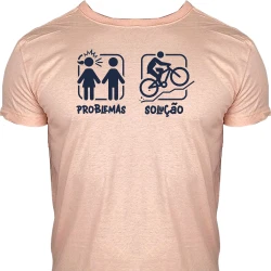 Camiseta Problemas Solução - Bicicleta Pedalar