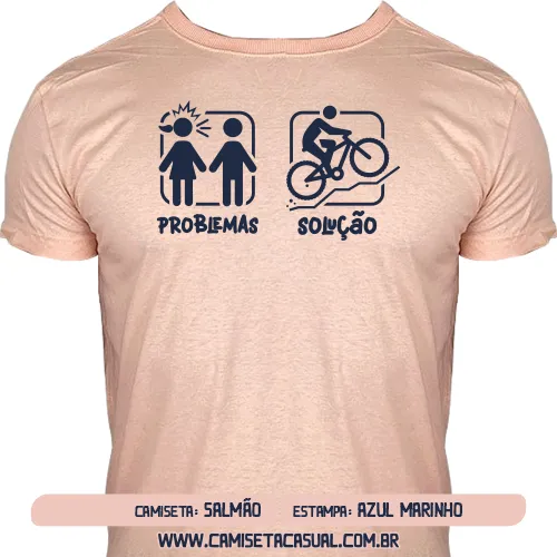 Camiseta Problemas Solução - Bicicleta Pedalar