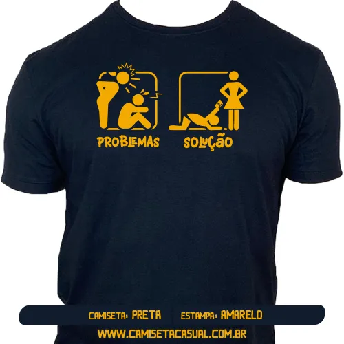 Camiseta Problemas Solução - Dar um Cartão de Crédito para Sua Esposa